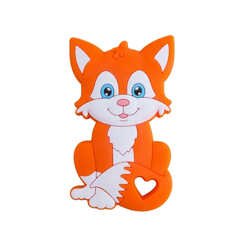 BPA Free Silicone Baby Teether Fox Teether DIY Pacifier Clips