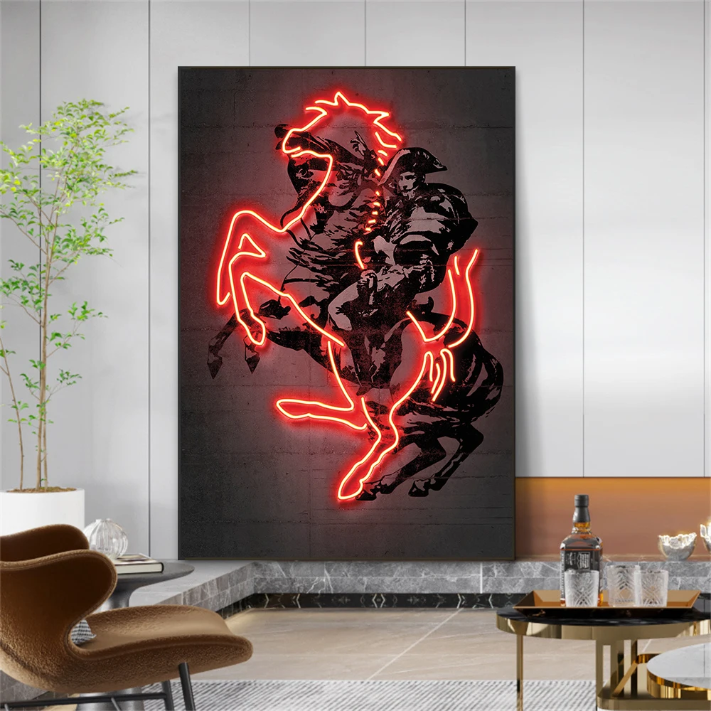 

Modern Napoleon Canvas Painting Neon Art Prints Poster Home Room Wall Art Canvas Painting Office Fashion Living Room Wall Decor