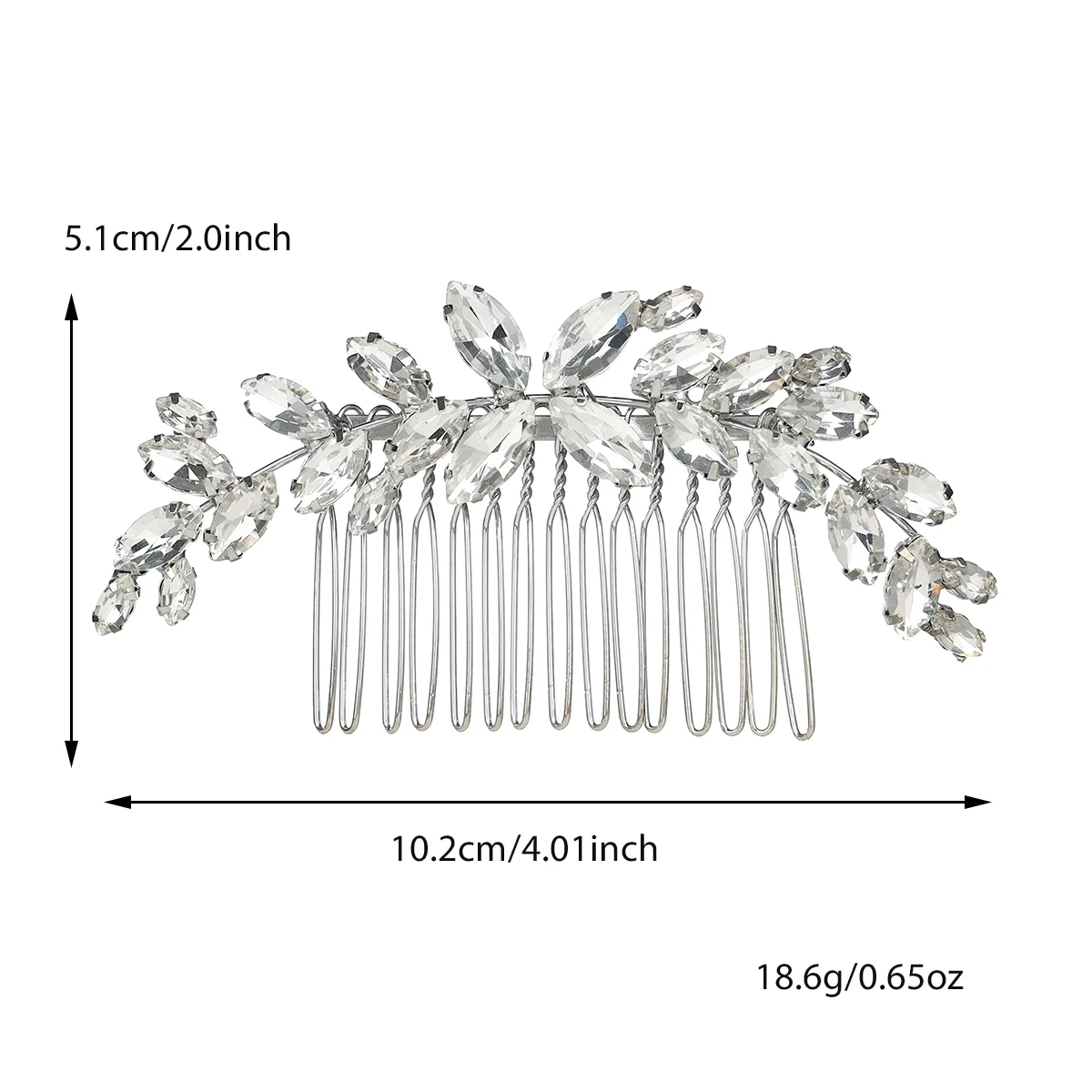 Bridal crystal hair comb headpiece jewelry rhinestone zircon handmade wedding hair ornament for women girls