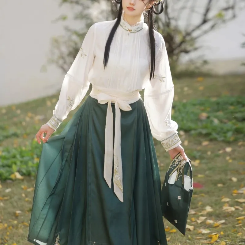 

Hanfu Women's Han Daily Stand Collar Shirt Dress Fresh Style