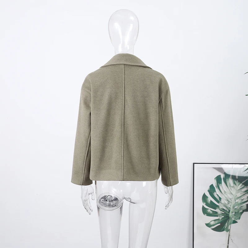 Elegant Women's Short Woolen Coats Loose Lapel Double Breasted Full Sleeve Female Jacket 2026 Autumn Lady Solid Warm Outwear 8 Sc4005872fb414bbc95cef60c64db95c6G