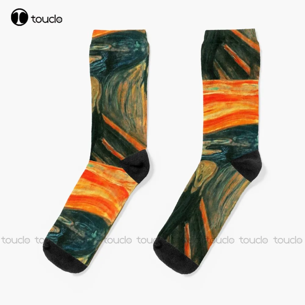 

The Scream' By Edvard Munch | An Icon Of Modern Art And Halloween Socks Halloween Mens White Socks Design Cute Socks Art