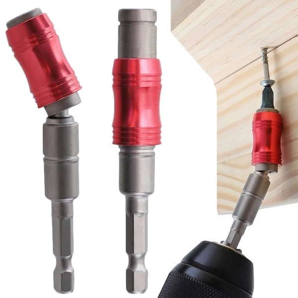 1/4" Magnetic Screw Drill Tip Angle Pivoting Holder Screwdriver Bit Drive Guide Extensions Adapter |