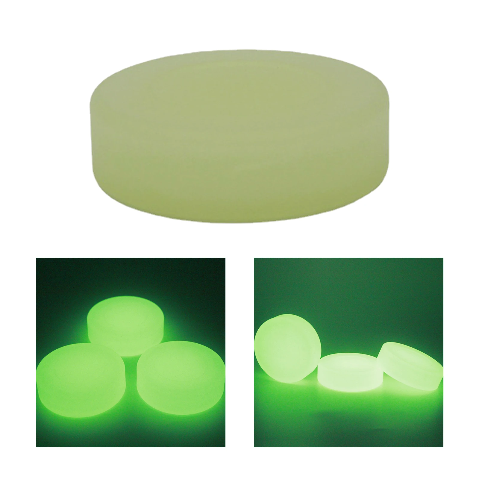 hockey puck Glow in Dark Outdoor Sports Diameter 2.83inch Party Green