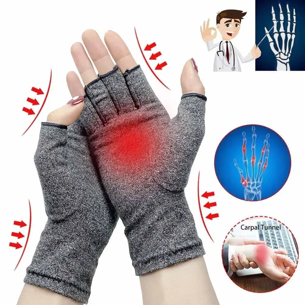 Compression Arthritis Therapy Gloves (Half Finger) 3