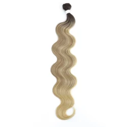 Colorful Body Wave Ombre Blonde Synthetic Hair Extensions - 1pc (Sunshine Ombre Brown)