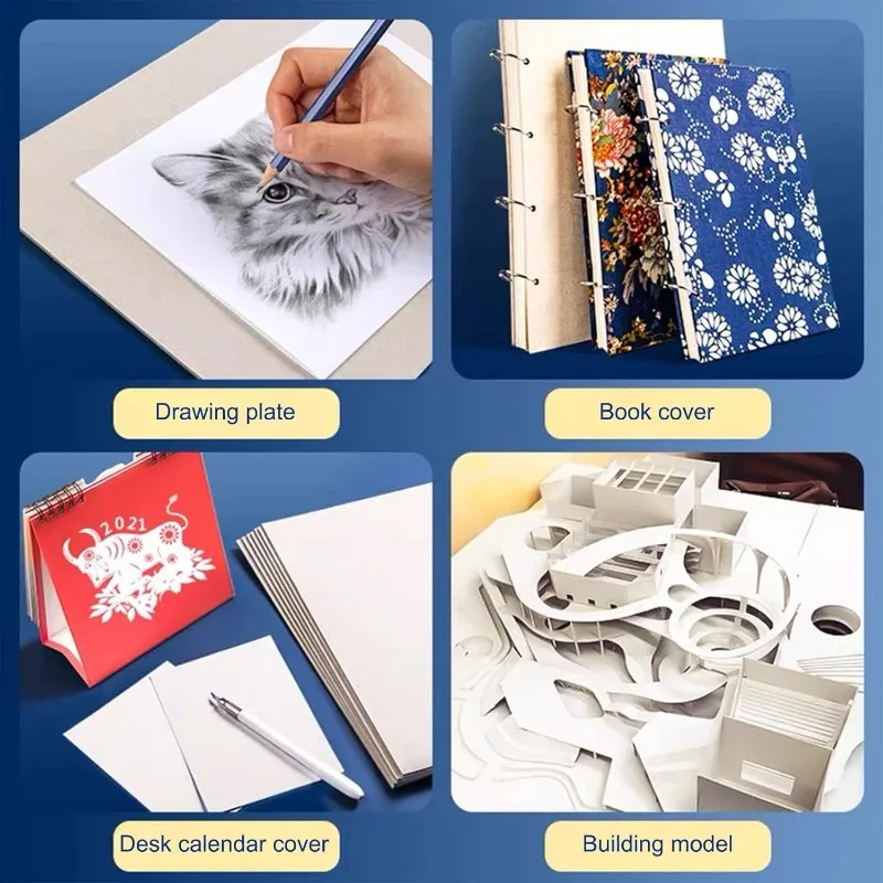 1Set 11.7x8.2” Book Board 6pcs 79PT Rectangle Binders Board for Book Binding Book Cover Heavy Weight Brown Kraft Cardboard Paper - 4