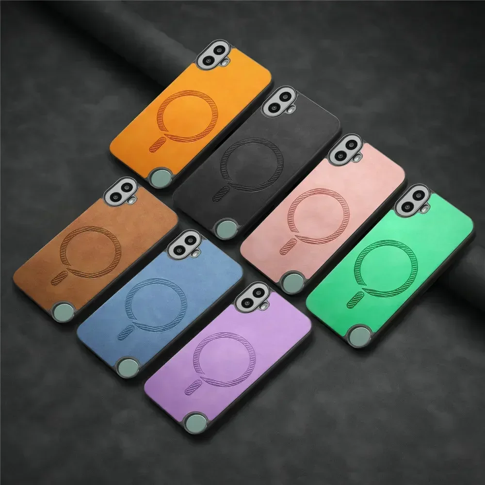 Luxury Leather Magnetic Case with Wireless Charging