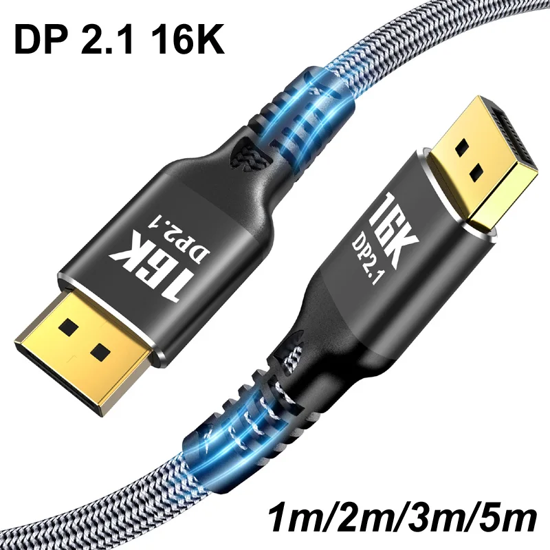 Premium High-Speed Nylon DisplayPort Cable - 80Gbps HDR Video & Audio