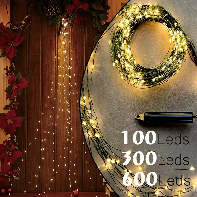 크리스마스의 빛나는 마법: 600 LED 그린 와이어 크리스마스 조명으로 축제 분위기 연출