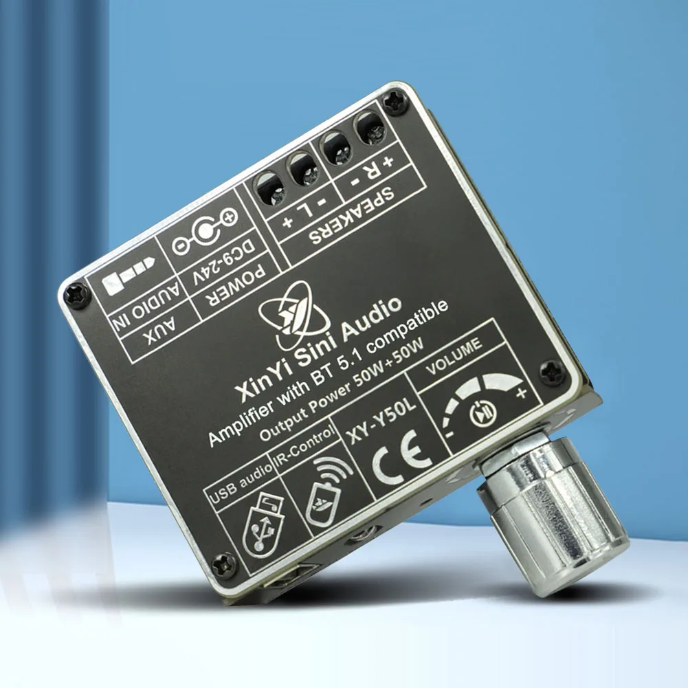 XY-Y50L 오디오 디지털 전력 증폭기 보드, 블루투스 호환, 5.1 AUX USB, 50W 적외선 리모컨