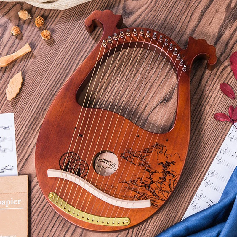 Wood Lyre Harp 16 String Beginners Portable Lira Professional String Instrument Adult Small Harp Children's Musical Instruments