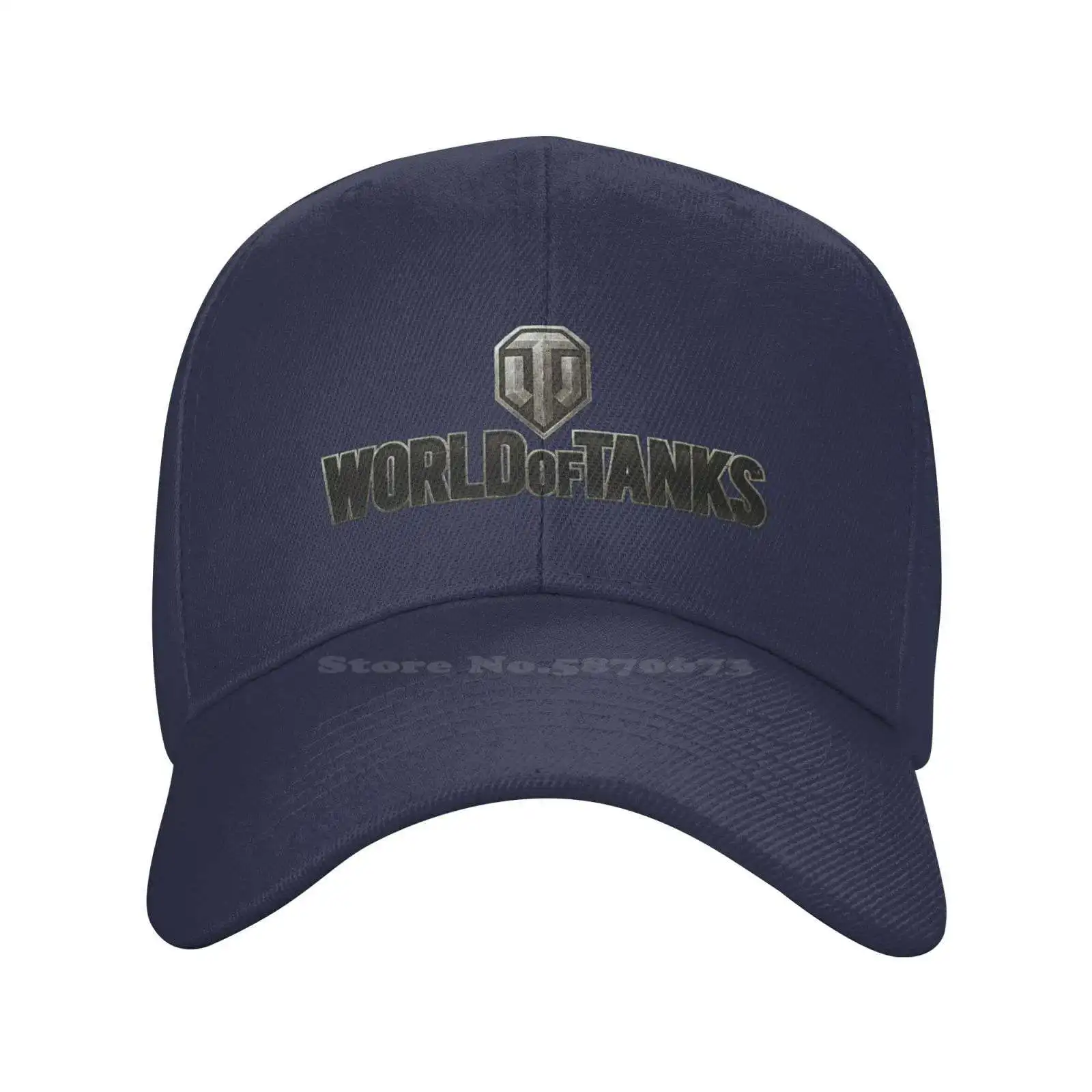 

Бейсболка из денима высокого качества с логотипом бренда World of Tanks