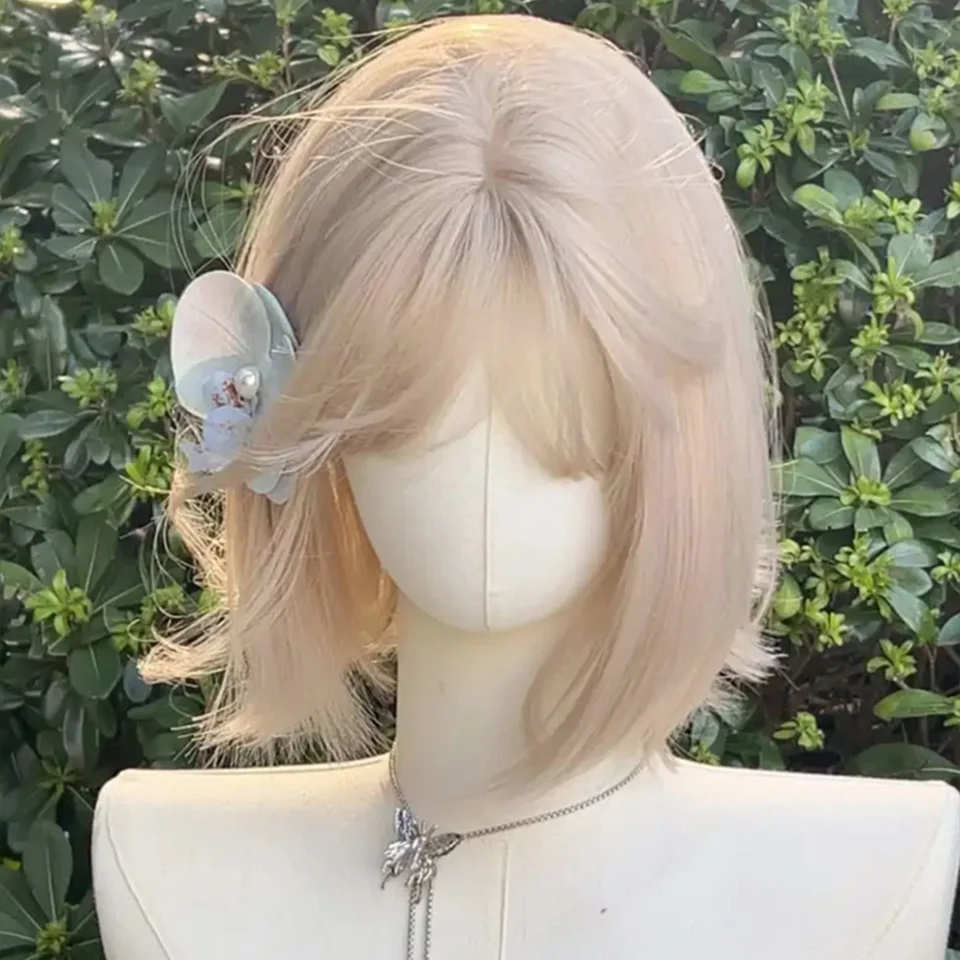 Brown Synthetic Long Deep Wave Wig For Women With Bangs