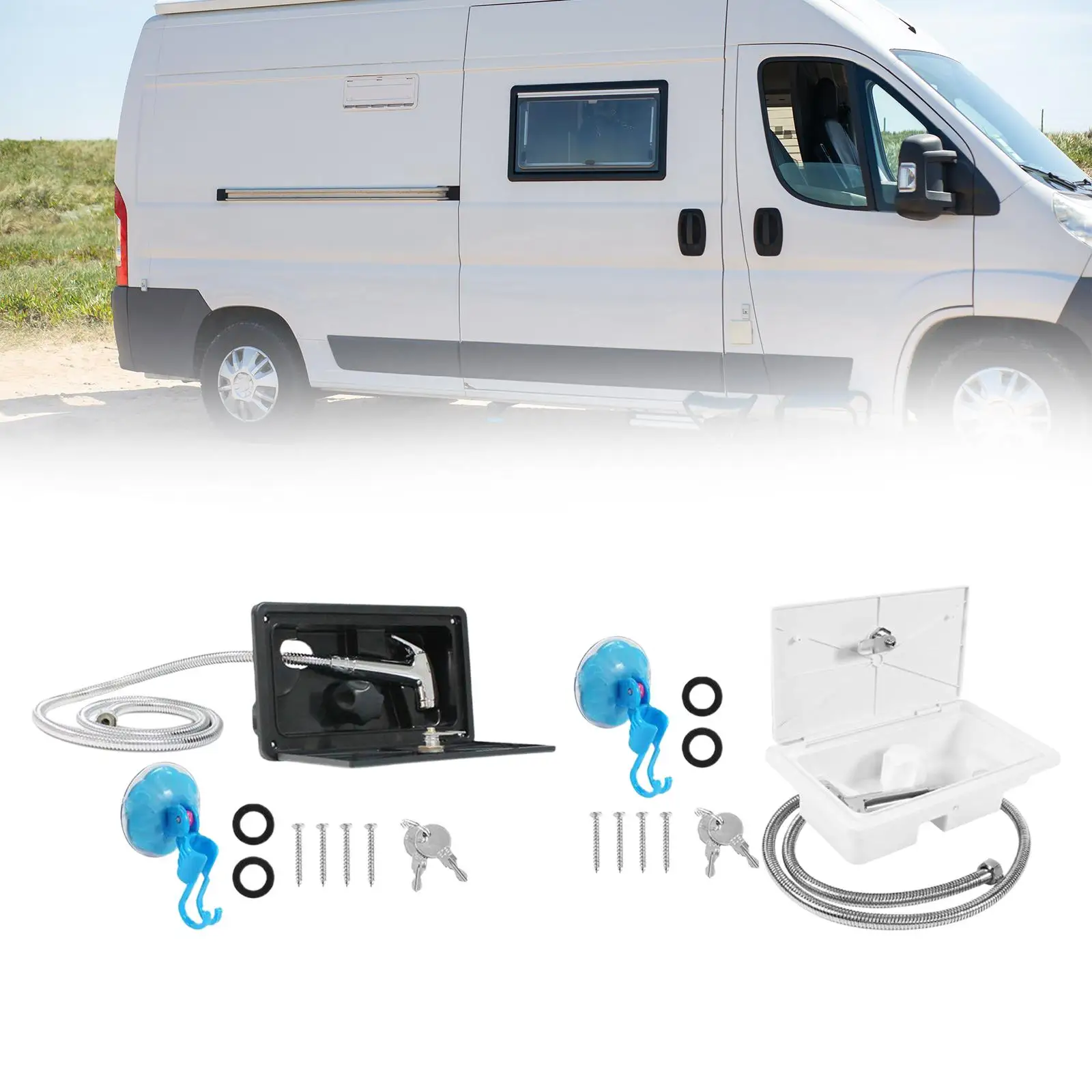 RV Exterior Shower Box Kit Shower Head RV Outdoor Shower Faucet Weatherproof for Marine RV Boat Trailers Motorhome RV Exterior Shower Box Kit Shower Head RV Outdoor Shower Faucet Weatherproof for Marine RV Boat Trailers Motorhome