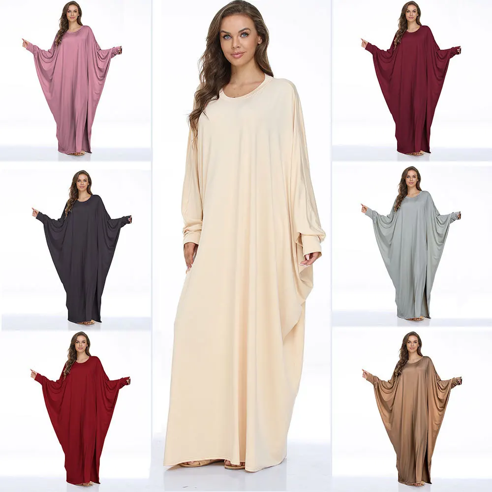 

Batwing Sleeve O-Neck All season robe dress for women dubai turkey clothes for women luxury women clothing abayas for women