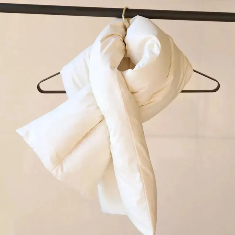 Winter Down Scarf Women Men Warm Thicken Puffy Scarf Collar Ring Thick Warm Solid Scarve Neck Warmer Stuff Scarves Echarpe Femme 4