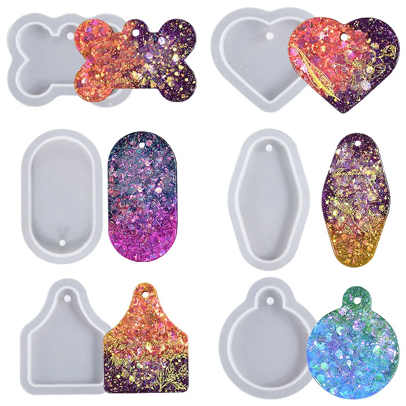 

1 Pc Round Fan-shaped Oval Silicone Mold DIY Made Sweater Necklace Pendant Resin Mold Bone Shape Key Chain Pendant Material