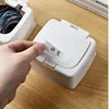 Desktop Organizer Mini with Lid Pop-up Window Paper Clips Cotton Swabs Cosmetic Cotton Plastic Dust Sundries Organizing Box 1