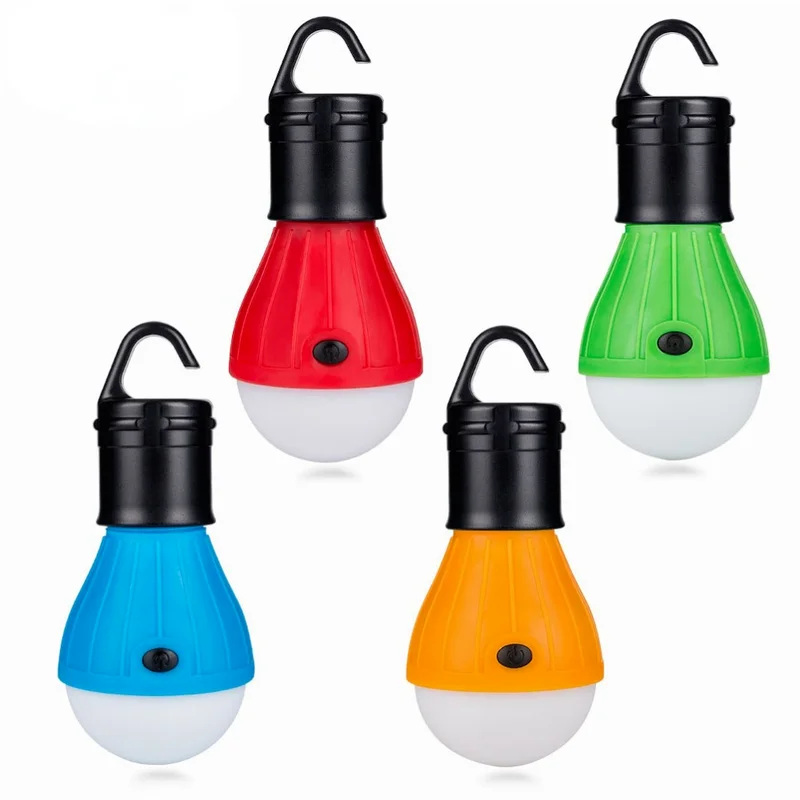 Mini Portable Lighting Lantern Tent Light LED Bulb Emergency Lamp Waterproof Hanging Hook Flashlight Camping Light Use 3*AAA