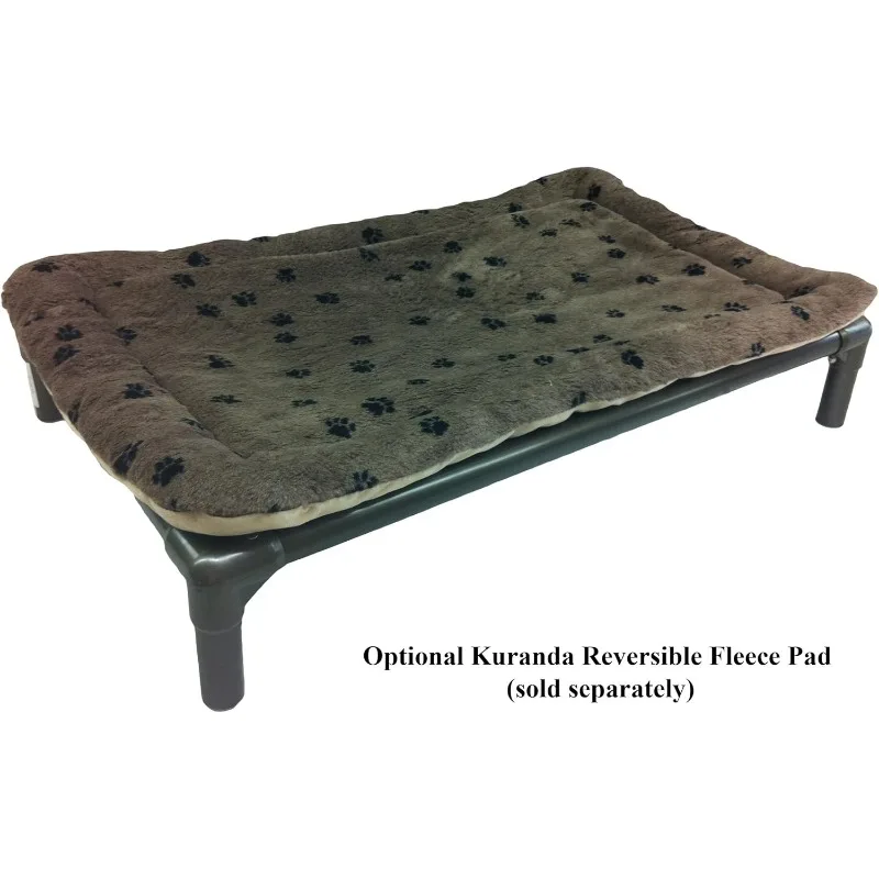 Chewproof Dog Bed Walnut PVC 44" x 27" Cordura Nylon Smoke
