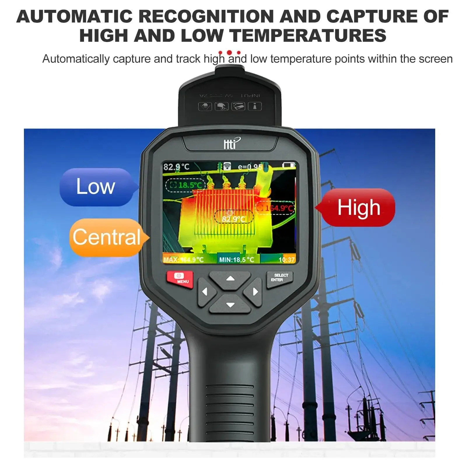 HT-A10 Thermal Imaging Camera 256X192 Pixel 3.5" LCD Screen Thermal Camera WiFi