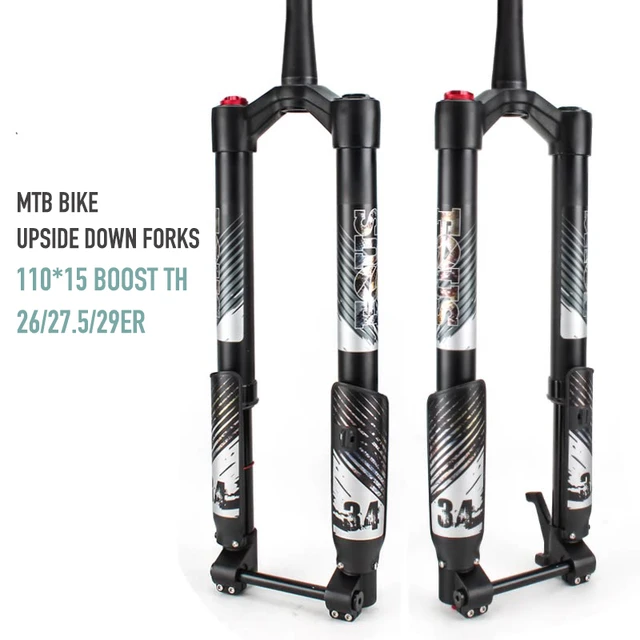 MTB Bicycle 26 27.5 29 Mountain Bike Upside Down Fork Air Suspension USD  Forks 15*110mm BOOST TH Shock Absorber - AliExpress