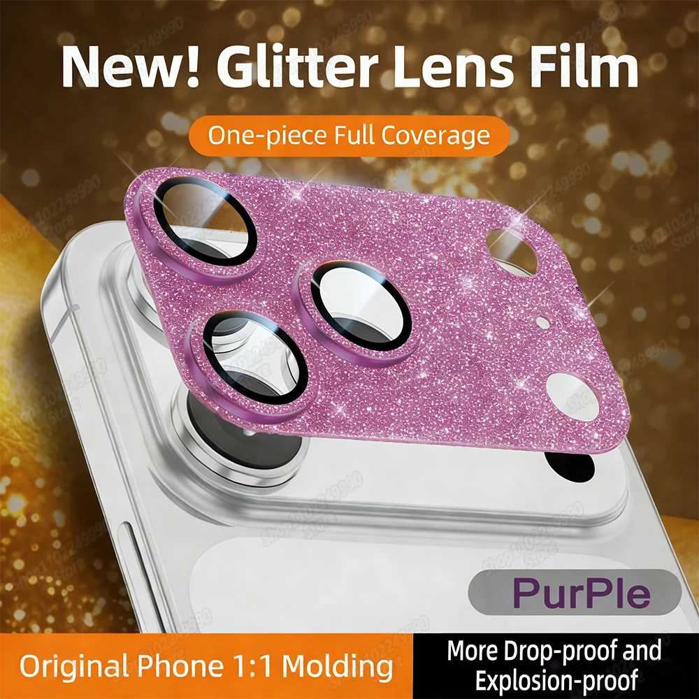 Glamorous Glitter Diamond Metal Camera Lens Protection Glass