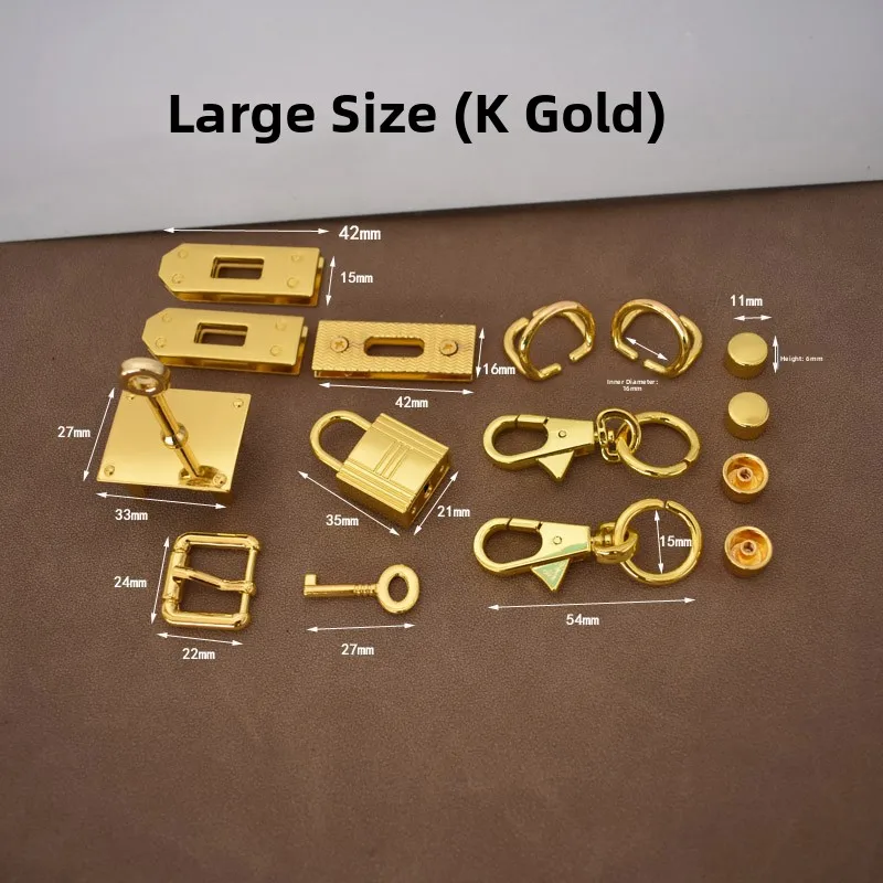  Handbag Hardware Accessories DIY Full Set Metal Repair Lock Parts Shoulder Strap Hook Base Screw Handmade Bag Accessories - 2
