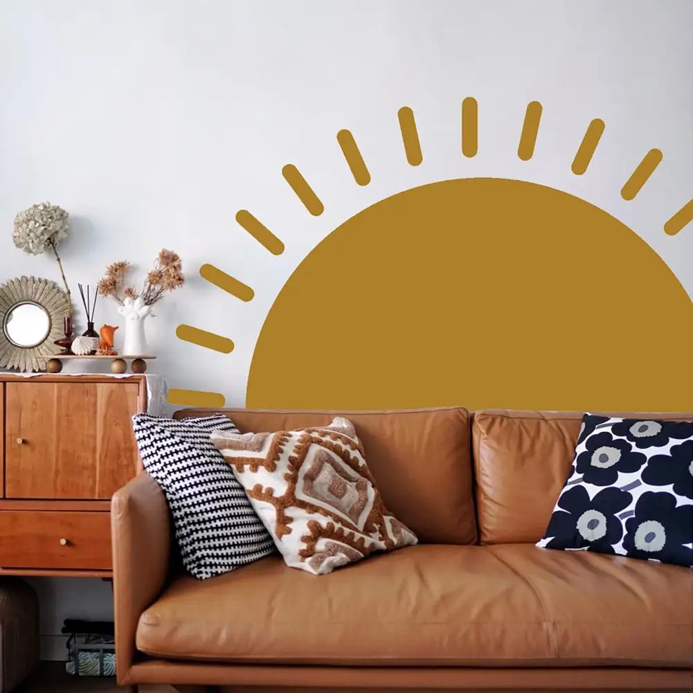 1 Foglio Chic Vinyl Decal Plane Sun Sticker Long-Lasting Bohemia Large Wall Sun Decal Ornamentale