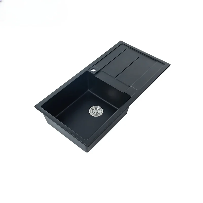 LS-CD02 1000*500*220 Modern Design High Performance Composite Black Granite Resin Square Kitchen Sink