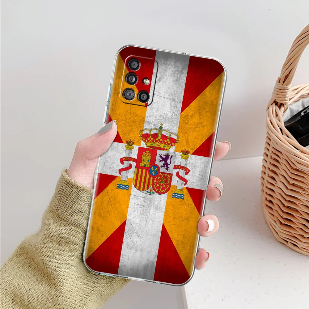 Clear Phone Case with Spain Flag Design