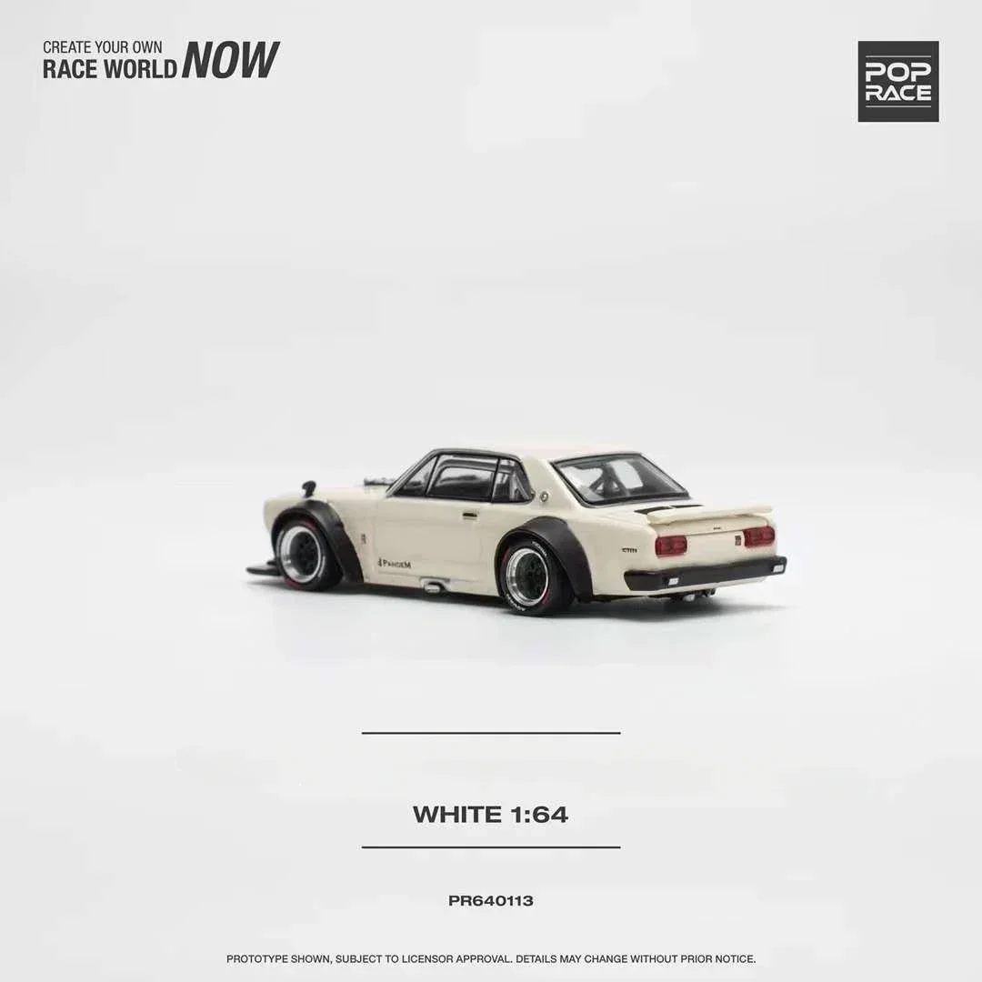 XCartoys x Pop Race 1:64 Skyline 2000 engine V8 DRIFT WhiteDiecast Model Car 3