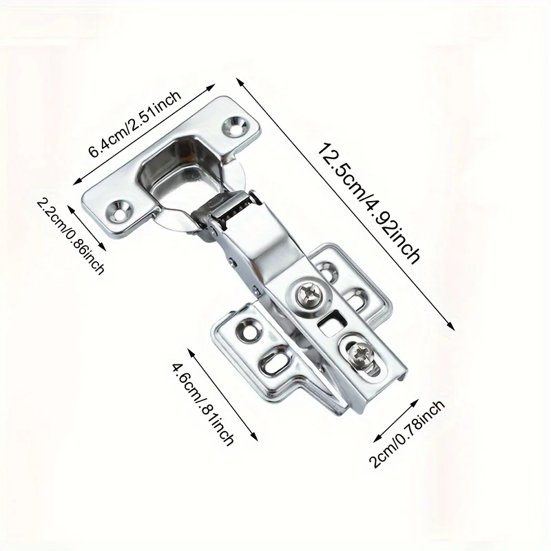 Cabinet Door Hinges 2 Pcs Stainless Steel Cabinet Door Hinges Hydraulic Damper Soft Close Quiet Wardrobe Door Concealed Hinges with Screws