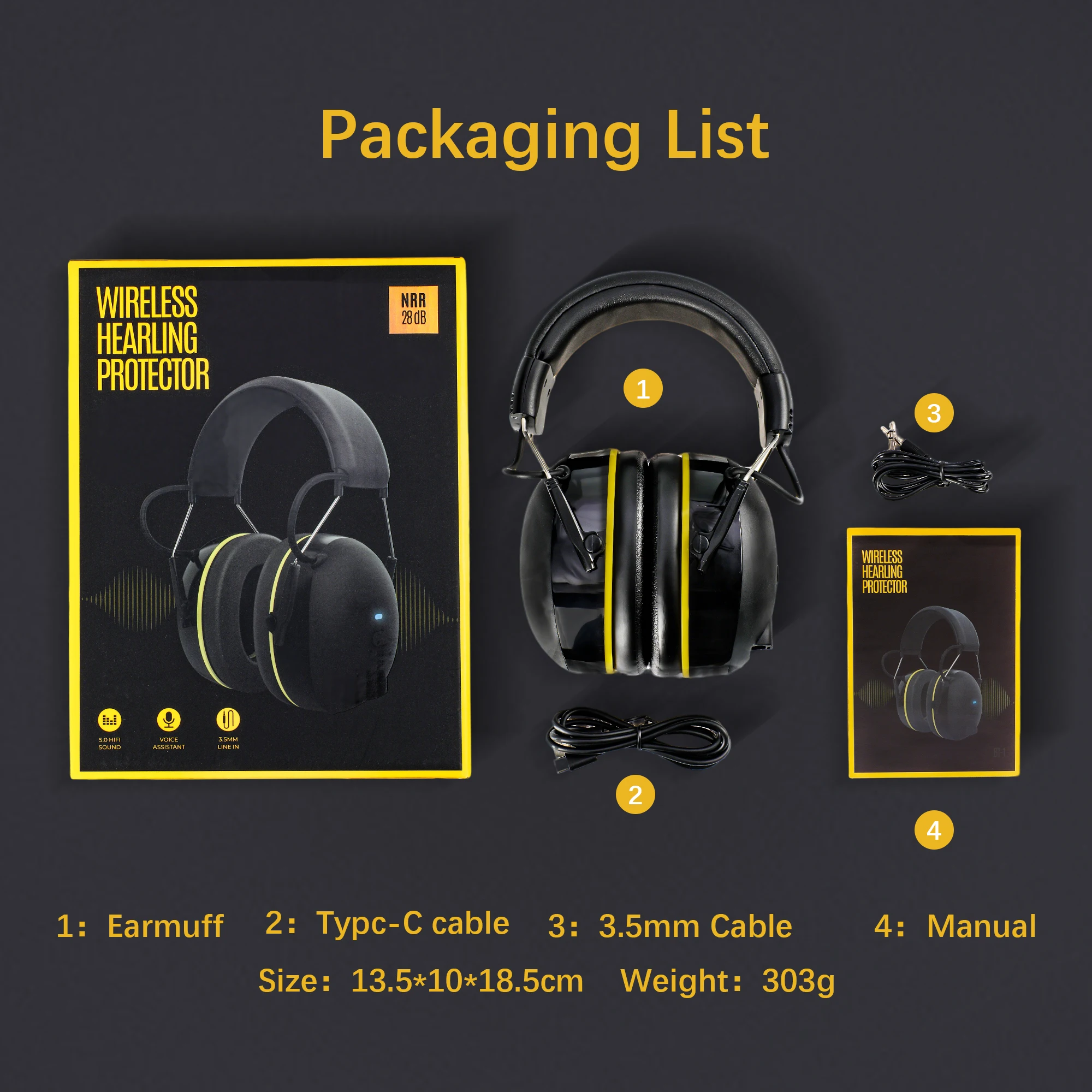 Shooting Earmuff Connect Hearing Protector Bluetooth Technology 28dB Ear protection For Mowing Construction Work Shops