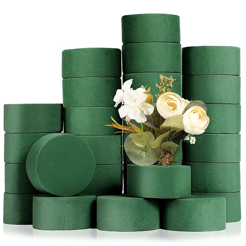 15PCSGreenFloralFoamRoundFloralFoamBrickDryFloralFoamBlocksArtificialFlowerMudDIY.jpg