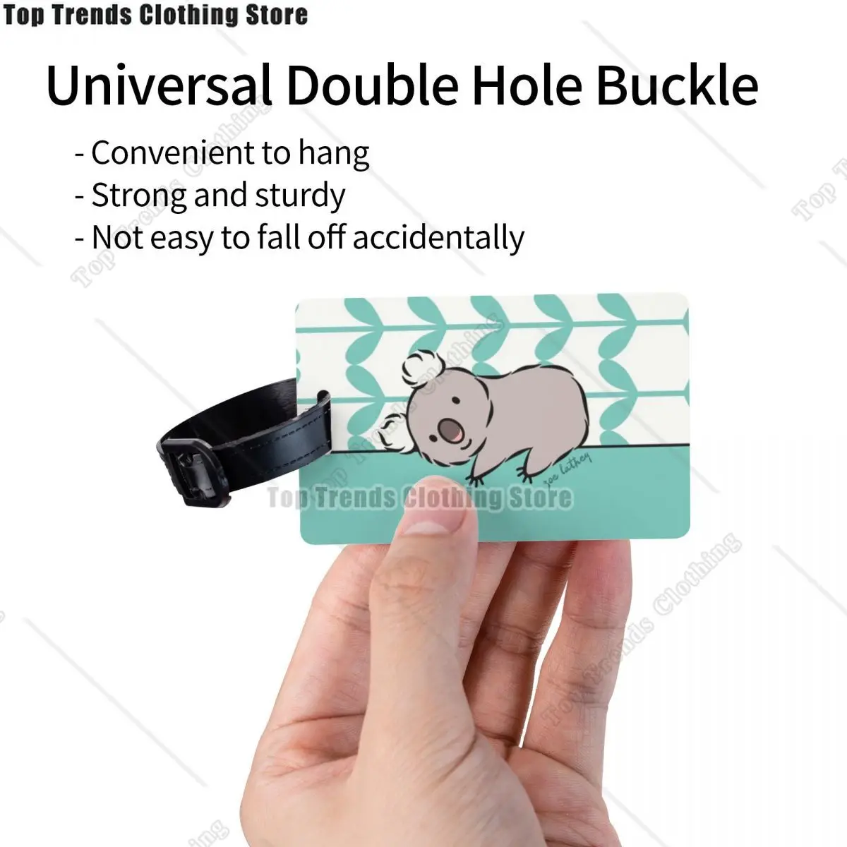 Kawaii Clinging Koala Bear Luggage Tag With Name Card Privacy Cover ID Label for Travel Bag Suitcase