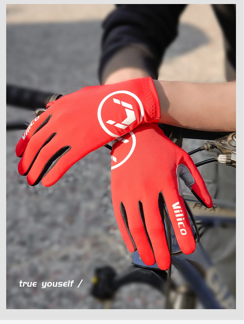 Outdoor-Touchscreen Rutschfeste Vollfinger-Fahrradhandschuhe Silikon Wandern Klettern Männer Frauen Dünne Fahrradhandschuhe_voghion.com