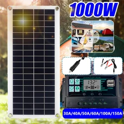 1000W Solar Panel Kit 12V USB Charging Solar Cell 10A-150A Controller Portable Waterproof Solar Panel for Phone MP3 PAD Outdoor