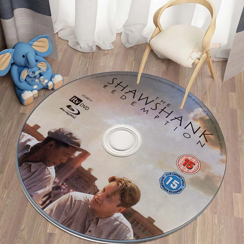 Movie CD Rug DVD Carpet Creative Round Mat Circle Bath Mat Gift Souvenier Home Decoration Rugs for Kitchen Bedroom Living Room 4