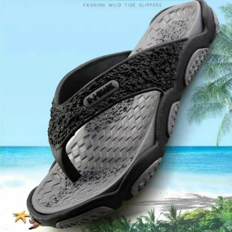Mens Slippers Lightweight Sandals Summer Flip Flops Breathable Beach Shoes Sandals Men Luxury Flip Flops Breathable Men Slides — view 6
