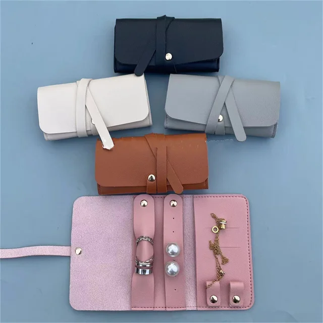 Organizer Da Viaggio Per Gioielli - Roll In Cotone, Antigroviglio, Per Orecchini, Anelli E Collane - Foto 9