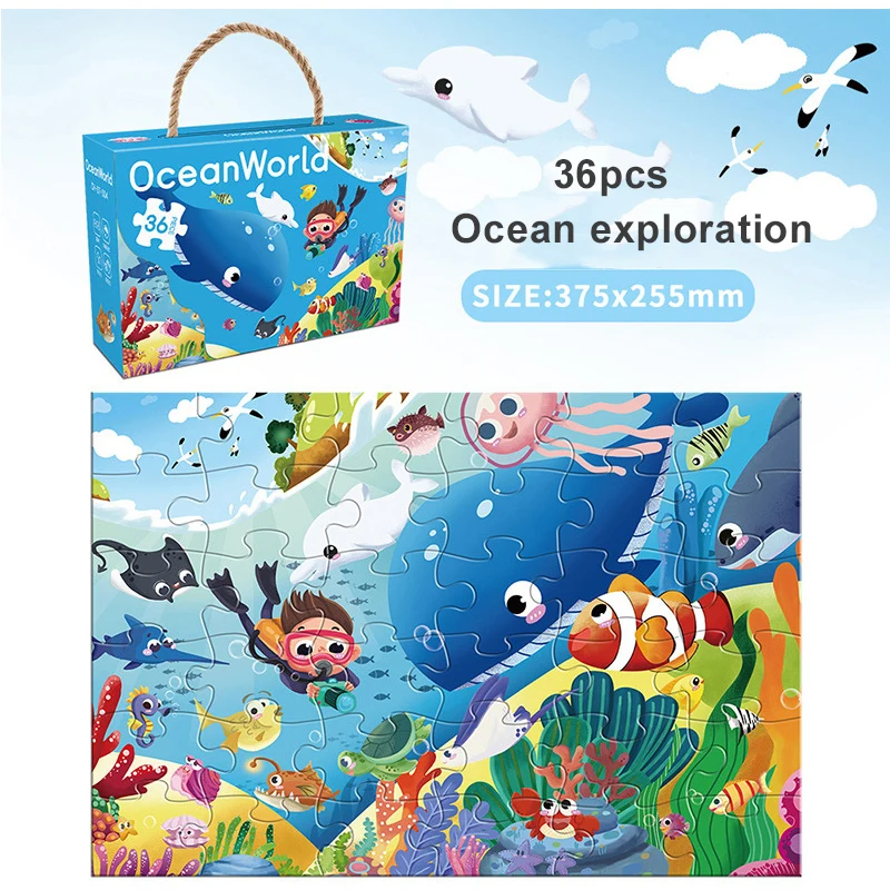 Jigsaw Puzzles Wooden Jigsaw Puzzles Wooden Puzzle Toys Educational Puzzles Mini Jigsaw Puzzle Paper Puzzle Toys 36pcs Jigsaw Puzzle Educational Toys Children's Enlightenment Puzzle Gift 3-6 Years Old Baby Toddler Toys