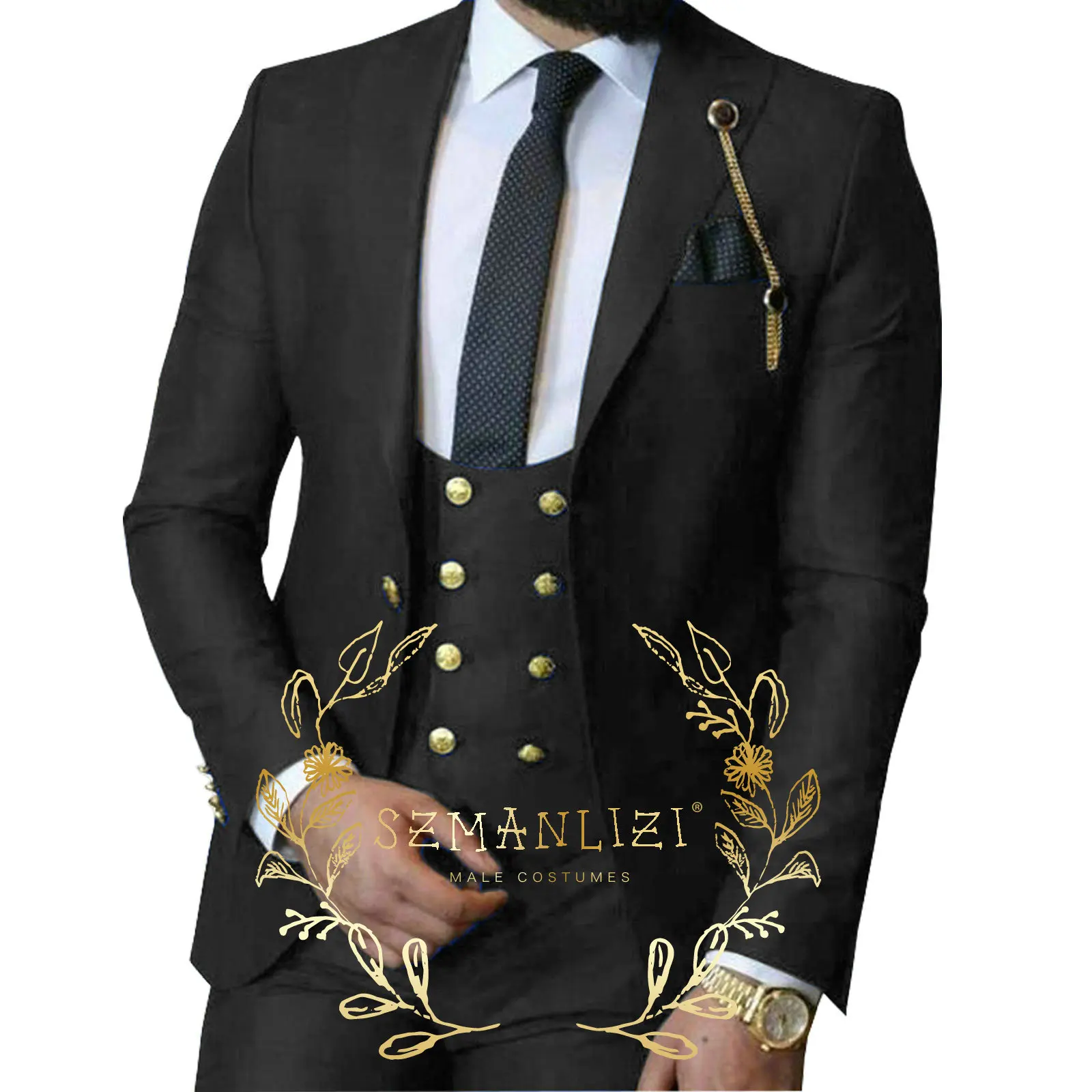 2024 Costume Homme Italian Business Slim Fit 3 Pieces Royal Blue Men's Suits Groom Prom Tuxedos Groomsmen Blazer For Wedding