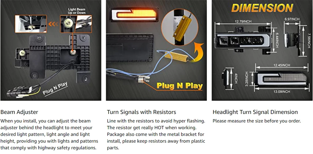 LED مصباح امامي DRL بدوره إشارة صالح 1988-1998 تشيفي جي إم سي C/K 1500 2500 3500 سيلفرادو تاهو يوكون