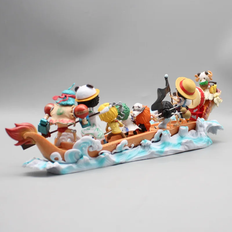 One Piece Anime Figure Straw Hat Figures Dragon Boat Race Series Luffy Model Luffy And Friends Collection Desk Decoration Gifts