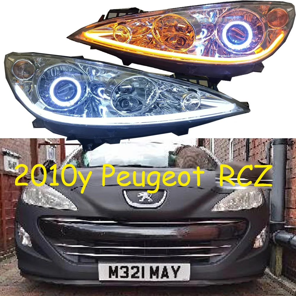 

car bumper CRZ headlamp for Peugeot RCZ headlight 2010y LED DRL car accessories HID xenon for Peugeot RCZ fog light