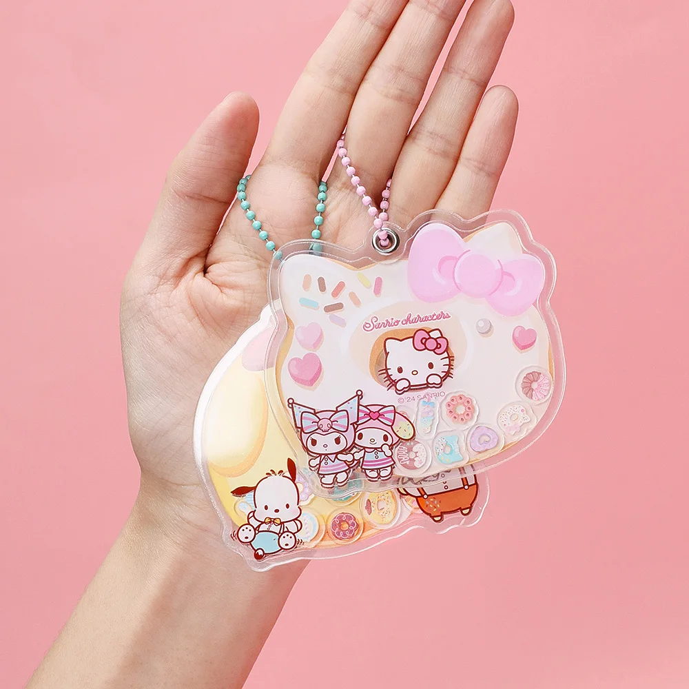 Sanrio Acrylic Shaker Keychain Pendant Clear Pattern Smooth Surface Durable Suitable For Decorating Bags Keys Pencil Case 3