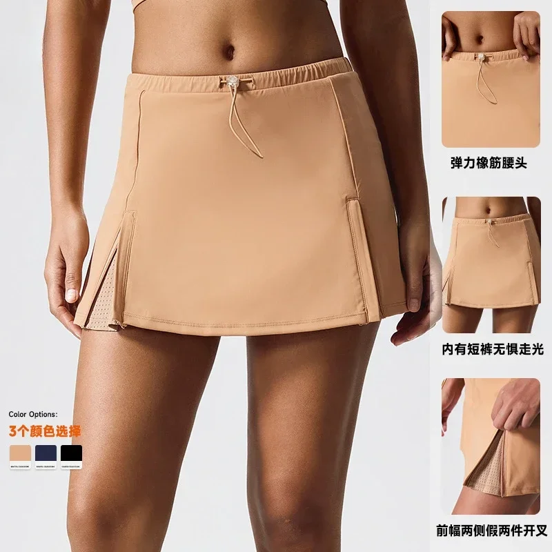 2PCS Yoga Tennis Skirt Set Gym Outdoor Bra with Chest Pad Crop Top High Waist Fitness Skirt Suit Women Golf Workout Sport