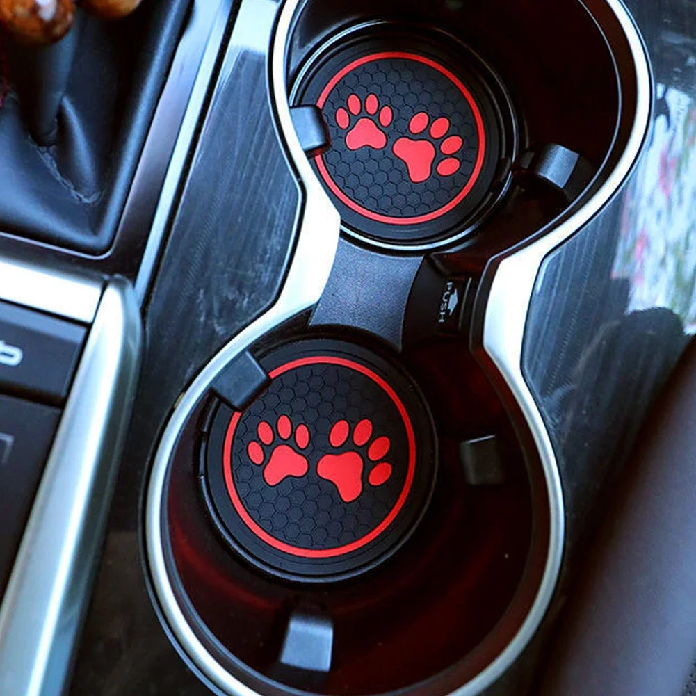 1 Pair Car Coasters Cup Mat Universal Holder Anti Slip Bottle Pad Insert Pads Interior Water Cups Car Accessories